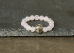 Ring Rosenquarz Buddha als edles Geschenk für Sie mit feinen Edelsteinen ein minimalistischer Ring Stretchring